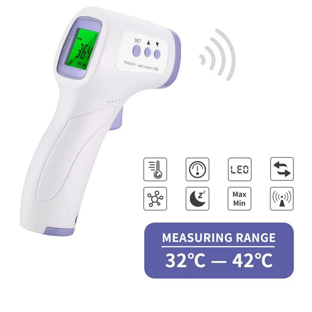 Termómetro Digital sin contacto con pantalla LCD infrarrojo IR, medidor de temperatura corporal para la frente