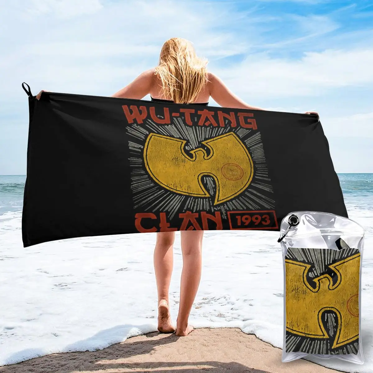 Официальное пляжное банное полотенце Wu Tang Clan 93 Tour Rap в популярном стиле летнее