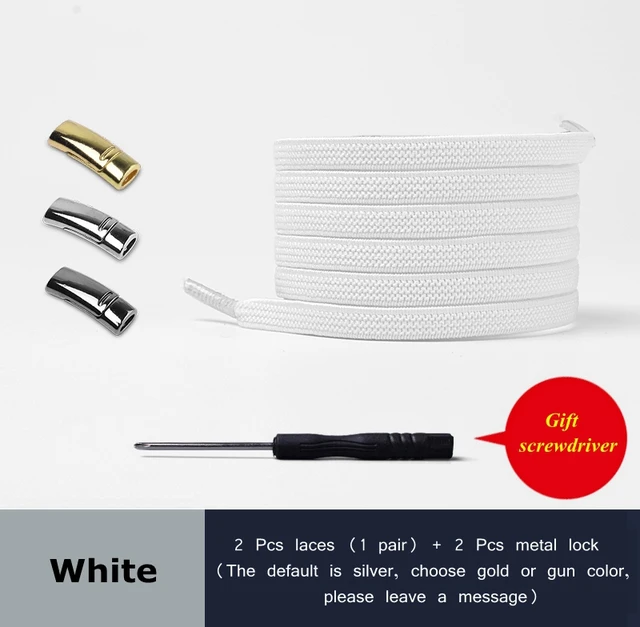 2021 New Magnetic Shoe laces Elastic No tie Shoelaces for Sneakers 24 Color Lazy Shoelace Lock One Size Fits All Kids & Adult white