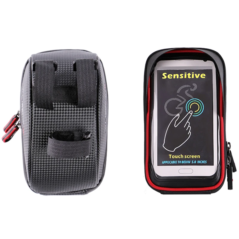 Велосипедная велосипедная трубка на руль, сумка для мобильного телефона, чехол-держатель, чехол Pannier, водонепроницаемый сенсорный экран, полиэстер, велосипед, SD