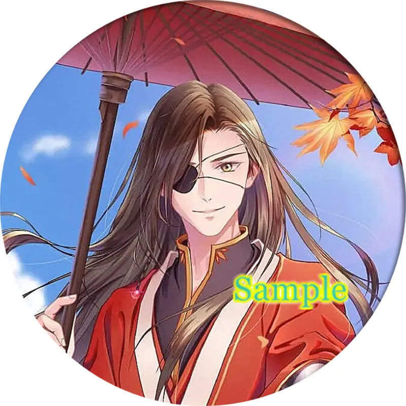 Cartoon tian guan ci fu Hua Cheng Xie Lian Cosplay Badge Brooch Pin Anime Accessories For Clothes Backpack Decoration gift