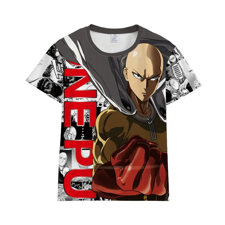Косплей Летняя мужская и женская футболка 3D принт милый аниме One Punch Man Свитшот
