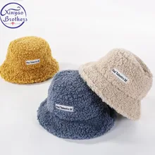 Новинка, Женская кашемировая шапка-ведро, зимняя однотонная теплая Женская шапка-ведро с широкими полями, Трендовая шапка-ведро, плюшевое кашемировое ведро