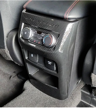 

ABS Carbon Grain Rear Armrest Center Console Panel Vent Outlet Cover Trim For Ford Explorer 2020 Interior Accessories