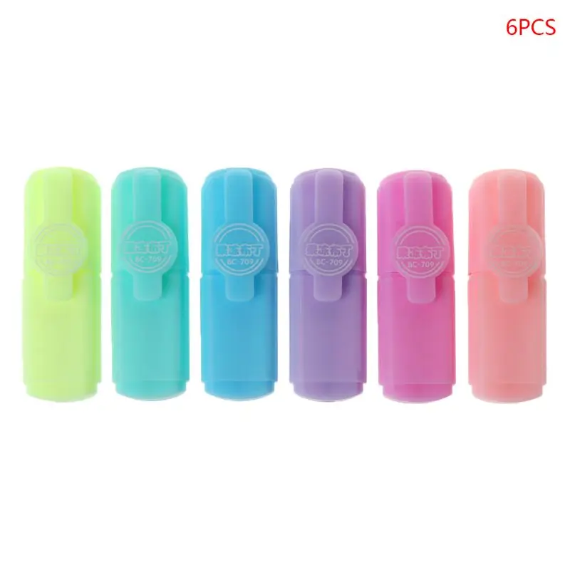 

6 Pcs/Pack Creative Jelly Pudding Shape Sticks Fluorescent Pen Cartoon Cute Mini Stationery