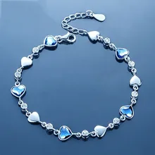 Браслет из стерлингового серебра 925 пробы, браслет с кристаллами, женский браслет, корейская мода, ювелирные изделия, подарок на день Святого Валентина, День рождения