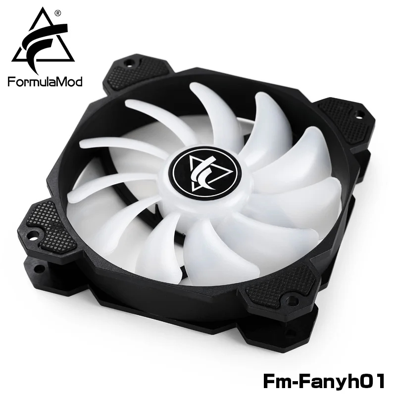 FormulaMod Fm-Fanyh01 120mm PWM Fan 5v 3Pin RGB Multipurpose Radiator Cooler Hydraulic Bearing 11 Large-size Blades