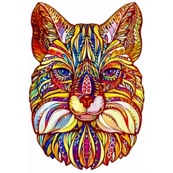 Único em forma de quebra cabeça charme raposa de madeira jigsaw 100 200 300 peças por atacado madeira brinquedo jogo para crianças menino menina natal aniversário