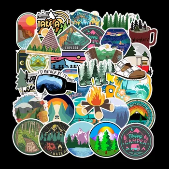 

50 Pcs/Lot Custom Stickers Naklejki Kawaii School Sticky Notes Outdoor Wild Summer Travel Waterproof Removable TZ127D