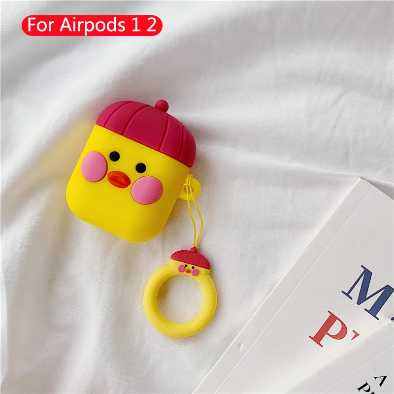 Чехол для наушников с милыми мультяшками чехол для Apple Airpods Силиконовые мягкие кожаные чехлы для Airpod 1 2 Аксессуары гарнитура коробка защитный чехол - Цвет: 383