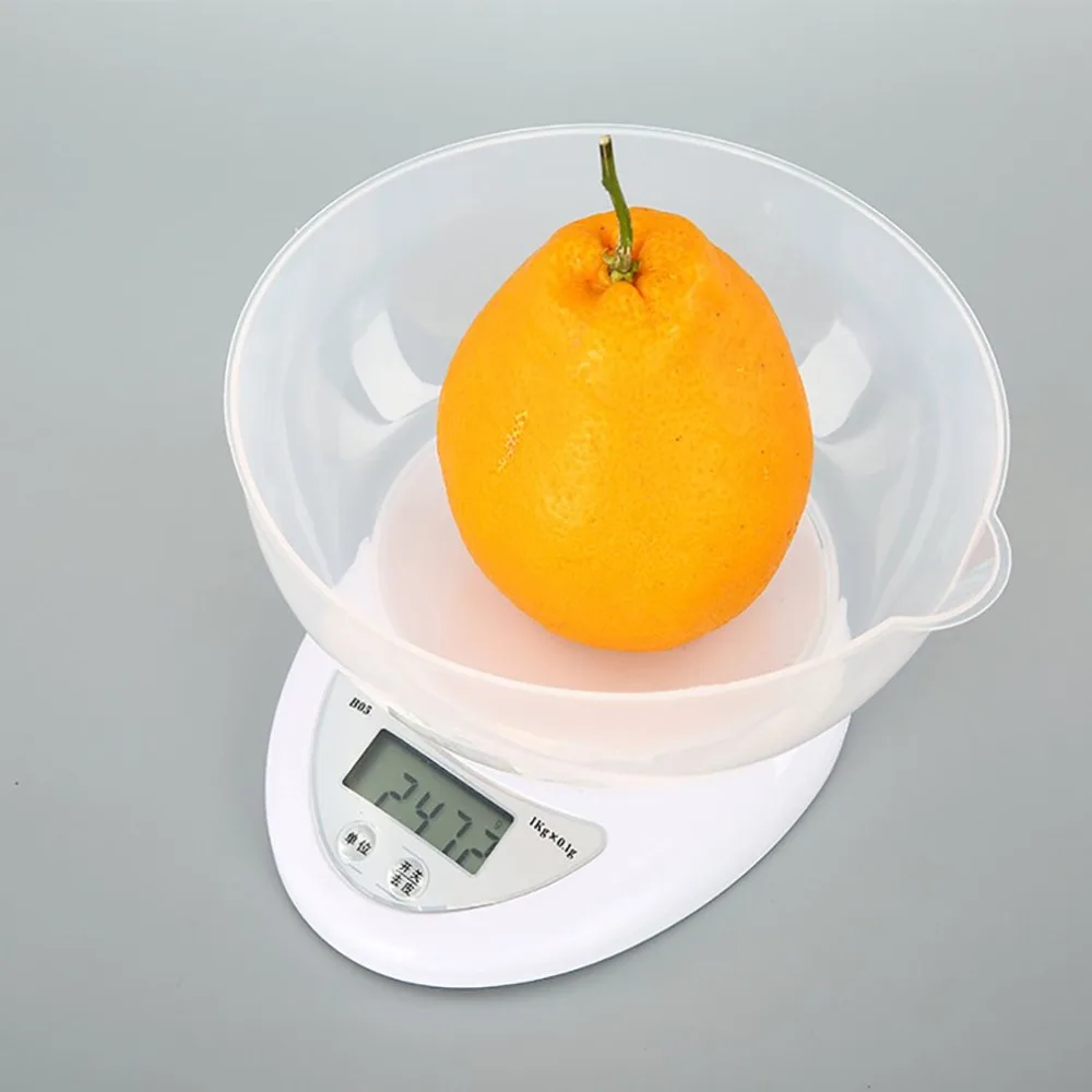 Bo5 Food Food Baking Scales Mini Compact 5Kg/1G Kitchen Electronic Scales Home Glass Kitchen Scale Balck