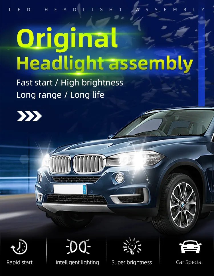 Made for 2014 -- 2017 Q50 headlamp assembly with high  LED belt steering without belt headlight
