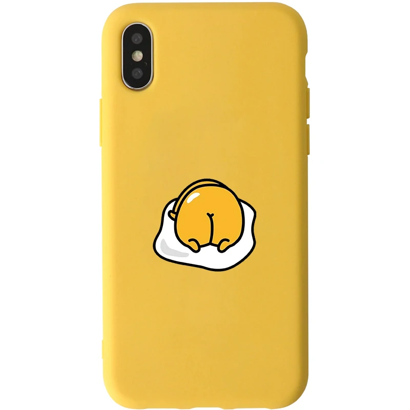 JAMULAR Cute Gudetama Lazy Egg Phone Case For iPhone 7 11 Pro XS MAX X XR 8 6 6s Plus Novelty Yellow Soft Silicone Back Cover - Цвет: Style 5