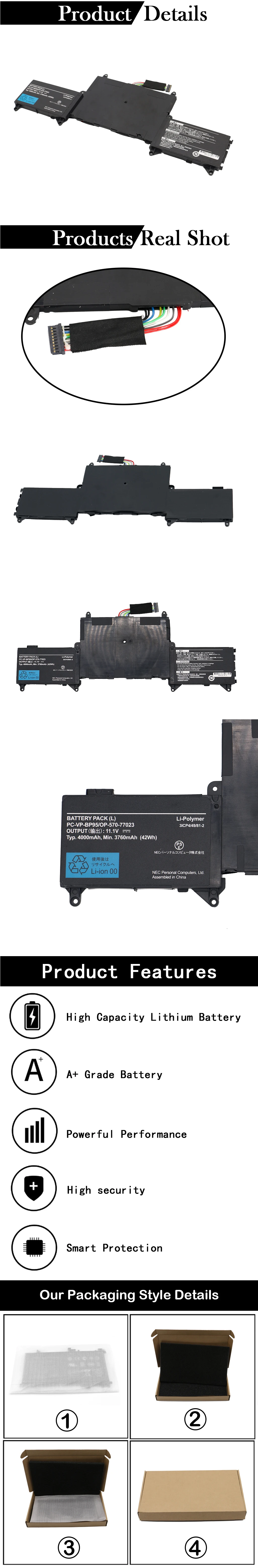 SHUOZB Аккумулятор для ноутбука PC-VP-BP95 OP-570-77023 11,1 В 42Wh 4000 мАч для ноутбука PC-VP-BP95 OP-570-77023