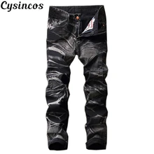 CYSINCOS Мужские Винтажные прямые мужские джинсы классические джинсы Брендовые рваные обтягивающие Стрейчевые джинсы осенние брюки