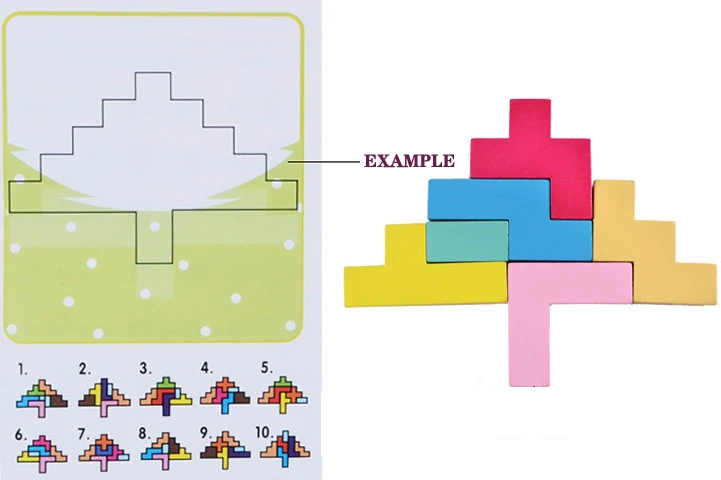 Деревянная головоломка Россия блоки Катамино тетрис IQ игрушка