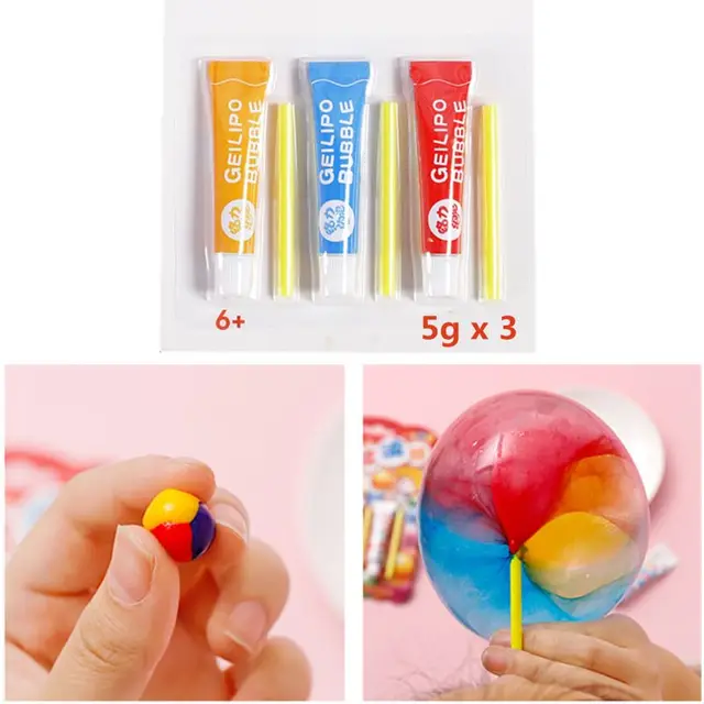 Magic Bubble Glue Toy Blowing Colorful Bubble Ball Plastic Balloon Won't Burst Safe For Kids Boys Girls Gift 2