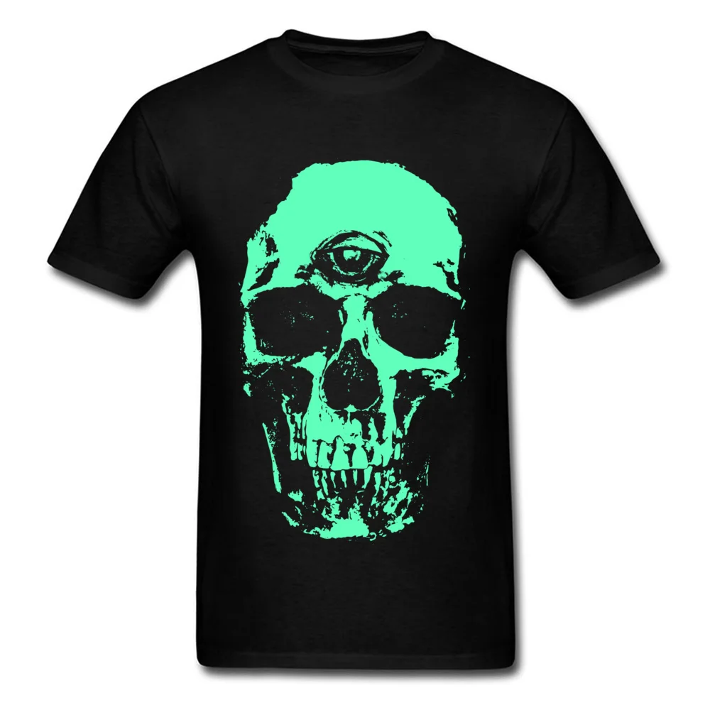 

Camisa All Seeing Skull Men Tshirts 2020 Popular Crew Neck Pure Cotton Male Tops & Tees Normal T-Shirts Halloween Street Tshirt