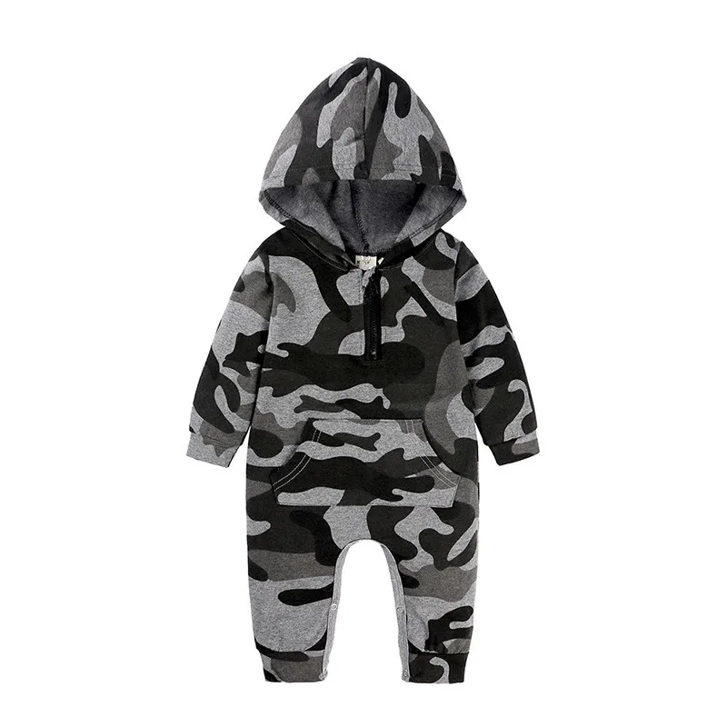 Camouflage Комбинезон для маленьких мальчиков; Рождественский детский камуфляжный комбинезон с капюшоном для новорожденных; камуфляжный комбинезон с длинными рукавами; теплый осенний комбинезон; одежда для детей 24 месяца; комбинезон - Цвет: Camouflage