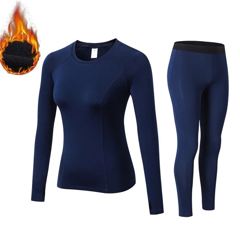 Women Thermal underwear thin fleece female long johns winter tight fitness solid color