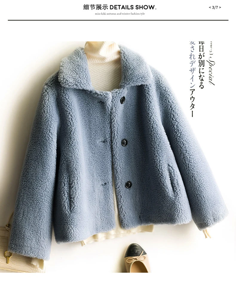 Пальто из искусственного меха ягненка короткое пальто из овечьей шерсти новое цельное осенне-зимнее женское пальто из искусственного меха куртка