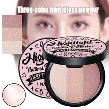Хайлайтер для макияжа Палитра набор супер шелковистая текстура стойкий водонепроницаемый светящийся хайлайтер набор пудры 3 цвета V9-Drop