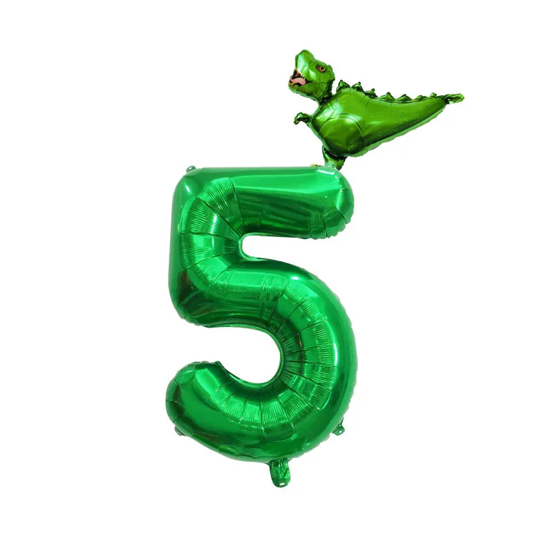 Динозавр 32 дюймов номер Фольга шары-цифры шар джунгли вечерние гелия День рождения украшения детей Baby Shower Globos Декор