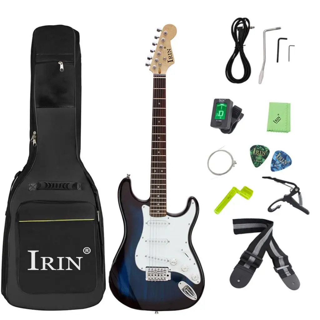 

Wooden Musical Instrument Electric Guitar with Accessory Kit - Blue