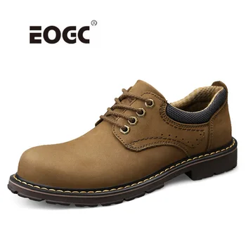 

High Quality Wear-Resistant Men Boots Natural Leather Ankle Boots Handmade Vintage Outdoor Autumn Shoes Men