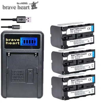

3x NP F770 F750 NP-F750 Li-ion Replacement Battery + LCD USB Charger for Sony NP-F750 NP-F770 Camcorder LED Video Light D&F