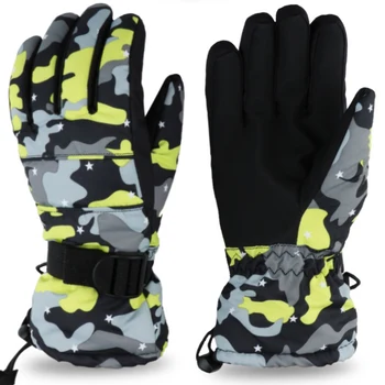 

Ski Gloves Fashion Unisex Adjustable Thickening Fleece Slip Non-slip Waterproof Cold Warm Comfortable Riding Full Finger Gloves