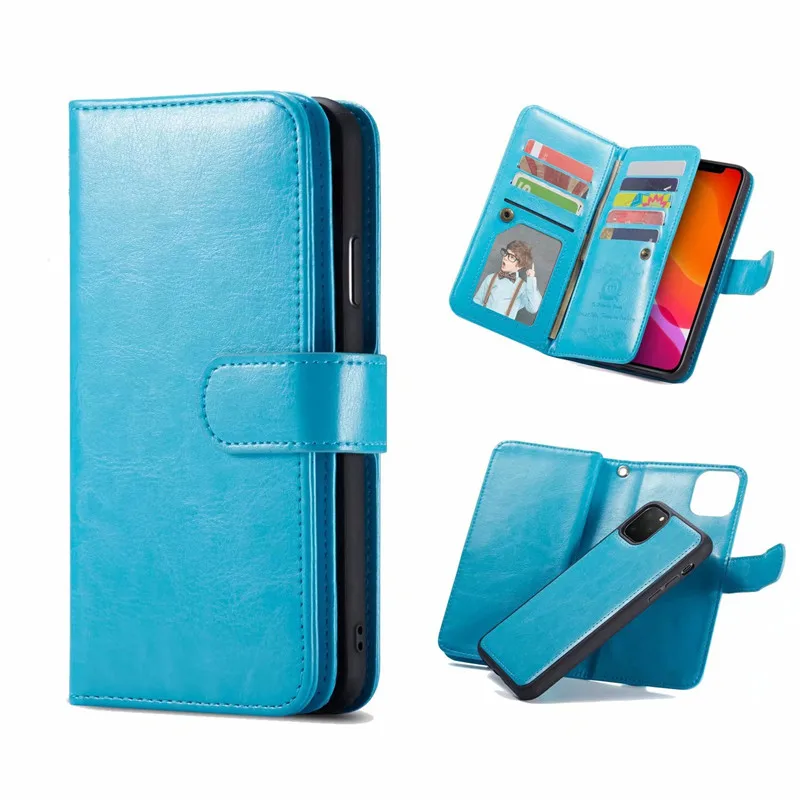 

Luxury Detachable Flip Wallet Leather Case For iPhone 12 mini 11 Pro Max XS MAX X XR 5 6S 7 8 plus Cover Magnetic Pocket Funda