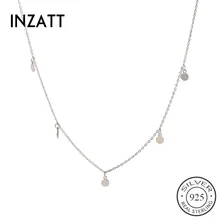 INZATT Настоящее серебро 925 проба геометрическое округлое ожерелье-чокер для модных женщин вечерние ювелирные изделия подарок аксессуары