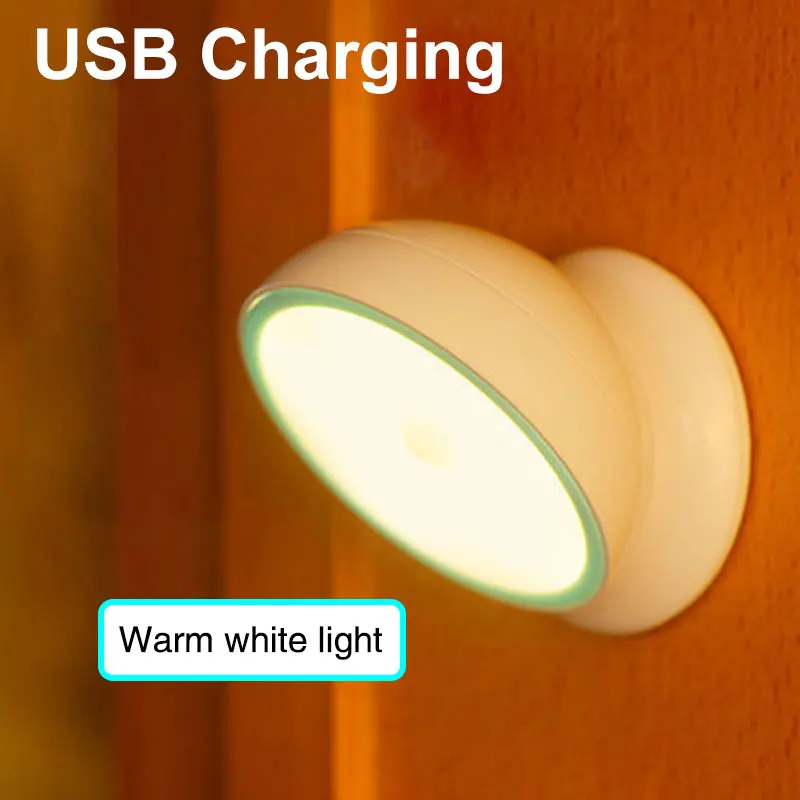 Вращающийся модный ночник USB Перезаряжаемый Налобный фонарик настенный ночной Индукционная лампа шкаф коридор освещение в помещении - Испускаемый цвет: USB Warm Light