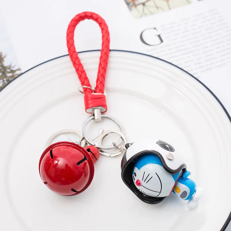 Брелок с куклой Doraemon брелок ручной работы кожаным ремешком металлический