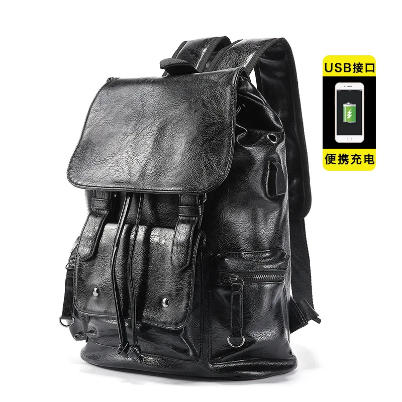 

New Korean leather backpacks travel bags and fashionable backpacks JIULIN
