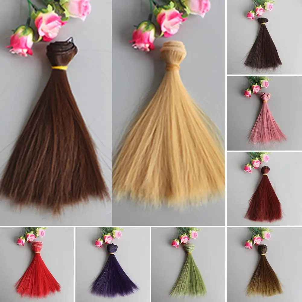 

15cm Long Doll Wig High Temperature Fiber Doll Wig Straight Synthetic Fiber Wig Hair Extension For BJD Doll Accessory