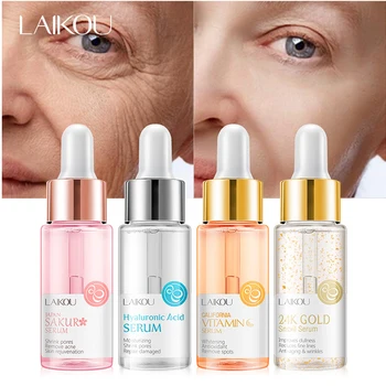 

15ml Original Serum Sakura Anti Aging Hyaluronic Acid Pure 24K Gold Whitening Vitamin C Essence Skin Care Face Serums