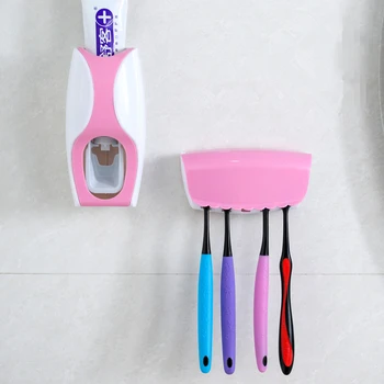 

Creative Automatic Toothpaste Dispenser Squeezer Toothpaste Shelf Toothbrush Holder Bathroom Storage Rack Home Washing Tools Set