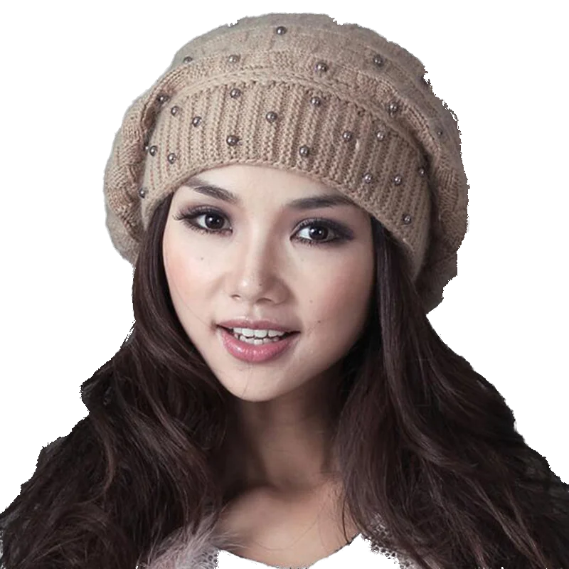 Шапка женская вязаная с кроличьим мехом бесплатная доставка|beanie knitted hat|fashion knit