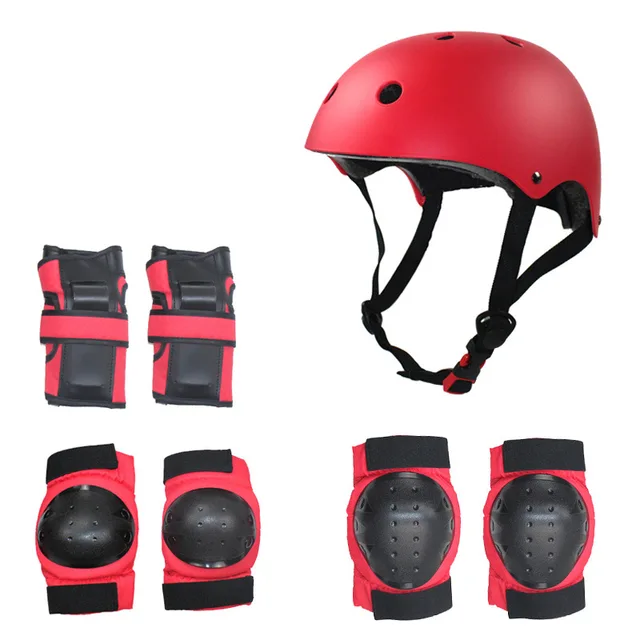 US $26.28 Skateboard Bike Helmet Adult Protective Clothing Set Children Roller Skating Helmet Protector Skati