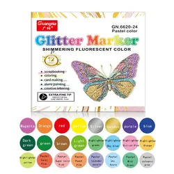 Vibrant Acrylic Glitter Paint Pens for Creative Art and Craft Projects (24 Color)