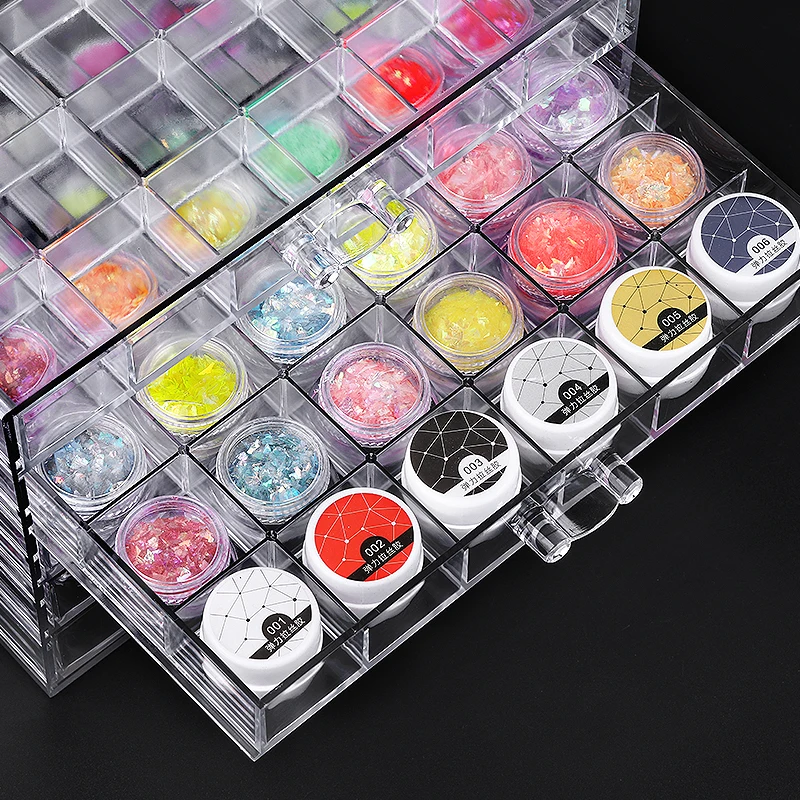 

Nail Jewelry Storage Box 5 Layers 120 Bars Drawer Large Capacity Acrylic Transparent Removable Desktop Storage Box Nail Tools