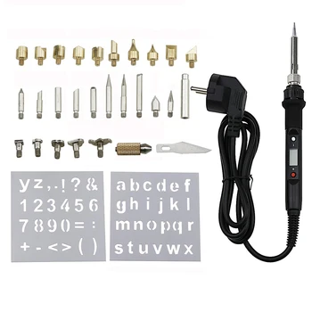 

60W 80W Adjustable Temperate Zone Digital Display Wood Carving Pen Set Soldering Iron Welding Solid Wood Embossing Burning Repai