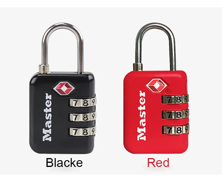 Master Lock TSA Lock 3 Digit Password Customs Luggage Padlocks Anti-theft Mini Code Lock for Suitcase Luggage Bag Travel  (4)