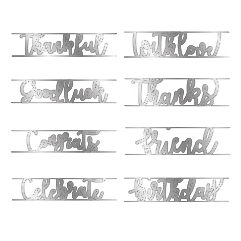 

Metal Cutting Die For Festival DIY Photo Album Scrapbook 3D Greeting Card Decoration Creative Blessing Words 2021 NEW