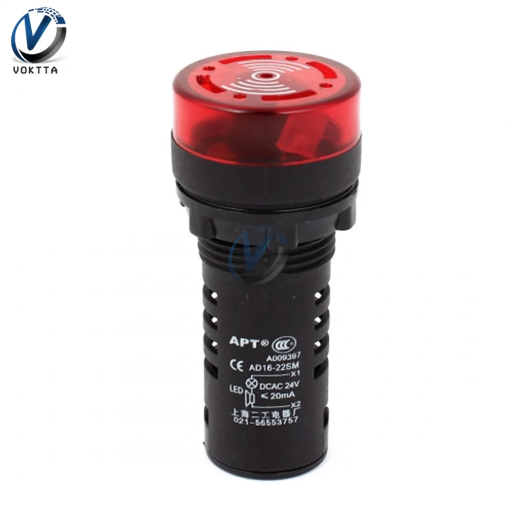 AD16-22SM Flash СВЕТОДИОДНЫЙ аварийная сигнальная светового Индикатора Лампа вспышка гудок DC 12V 24V AC 110V 220V Предупреждение лампы красный, зеленый, желтый