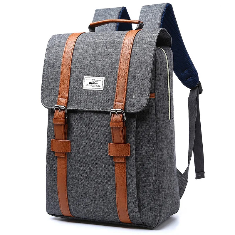 gray backpack 1 шт. Мужской Женский Повседневный винтажный рюкзак для ноутбука, рюкзак для путешествий, отдыха, бизнеса, компьютерный рюкзак для женщин, Mochila Feminine - Color: gray backpack