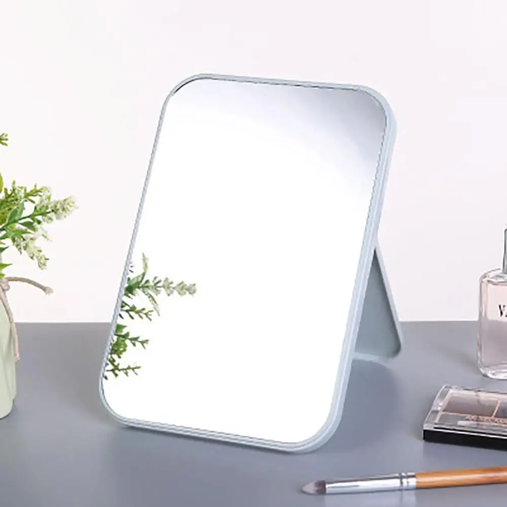 blue Folding Portable Large Square High Definition Single Side Cosmetic Mirror Portable and Easy to Use Simple and Beautiful - Цвет: blue