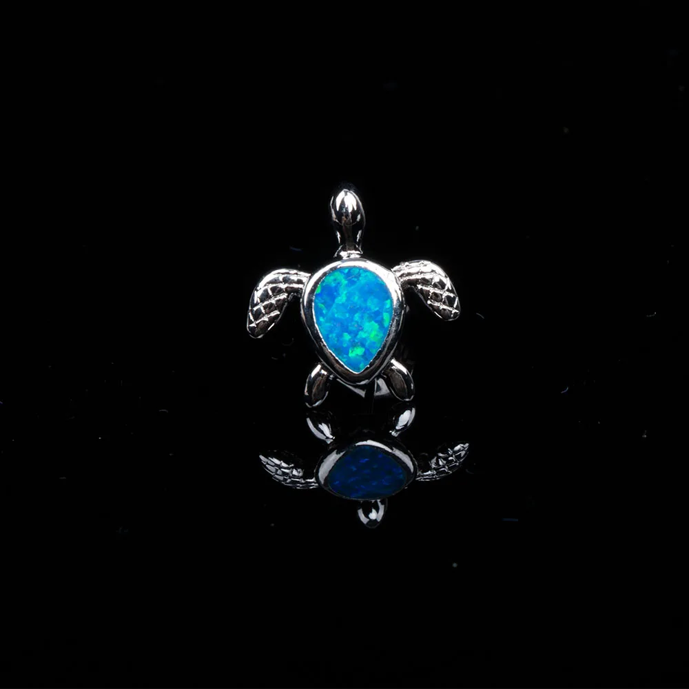 Personality Cute Turtle Artificial Fire Opal Stud Earrings Ladies Exquisite Holiday Gift Creative Animal Earrings Jewelry